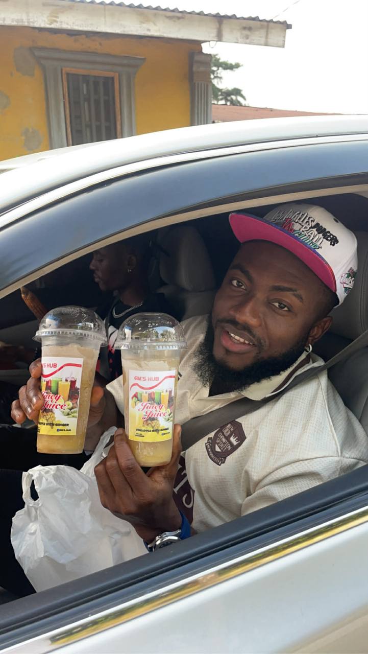 Loyal customer holding Juicy Juice